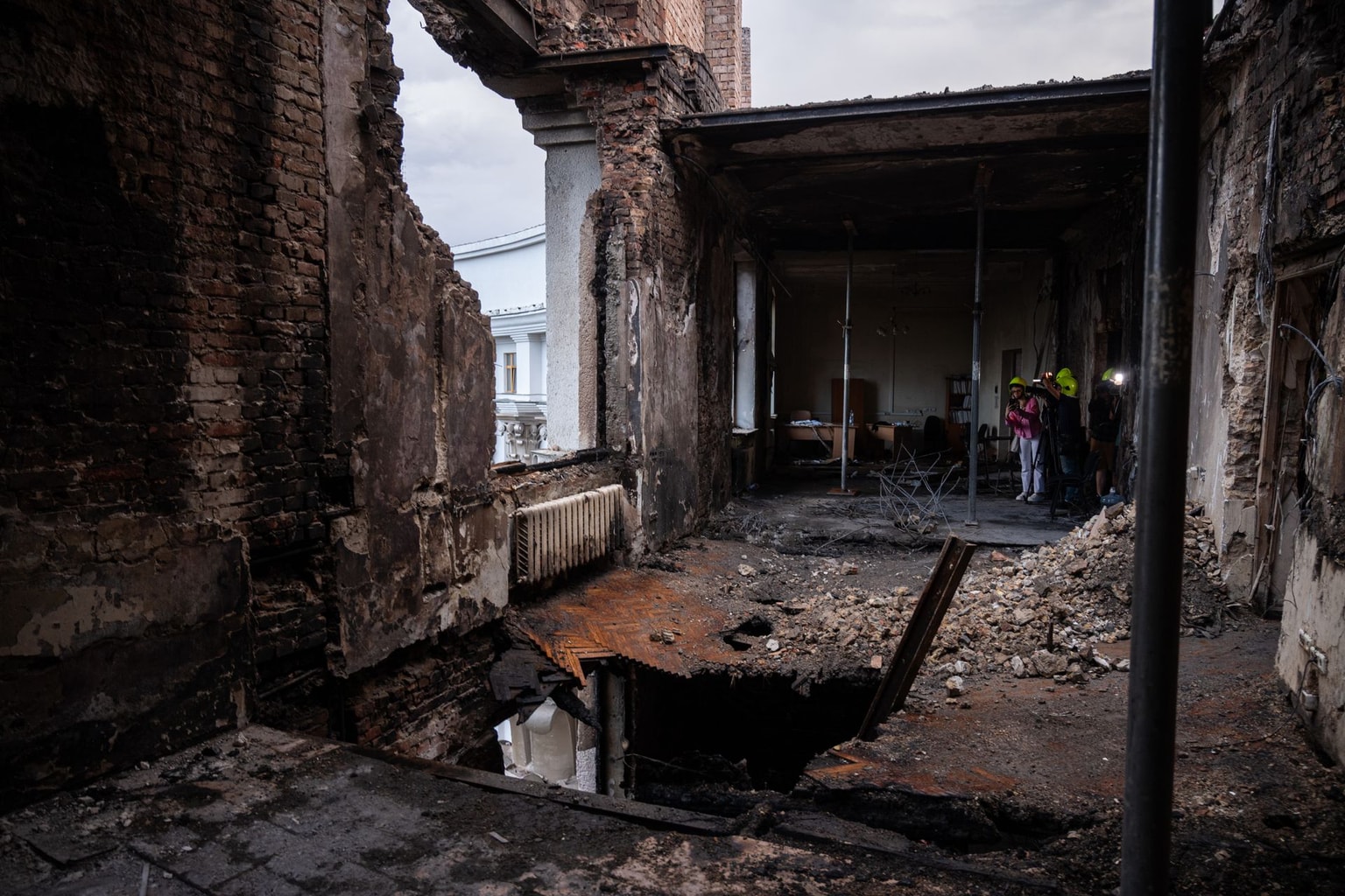 Charred walls, splintered floors: Inside Ukraine’s government headquarters after a devastating Russian attack