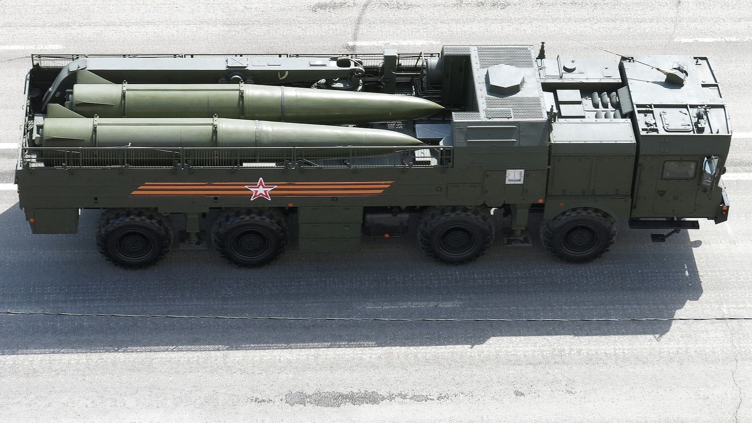 Iskander-M missile system during the Victory Day Parade in Moscow, Russia, on May 9, 2015. 