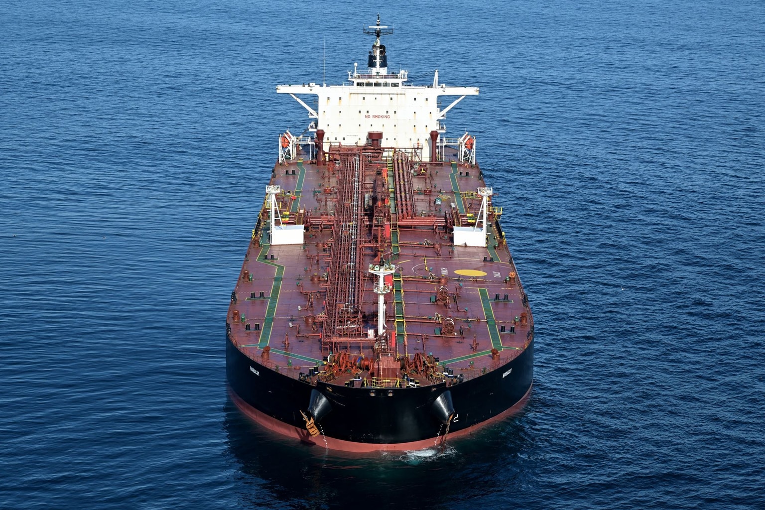 An aerial view shows the tanker Boracay off the coast of Saint-Nazaire, France, on Oct. 1, 2025.