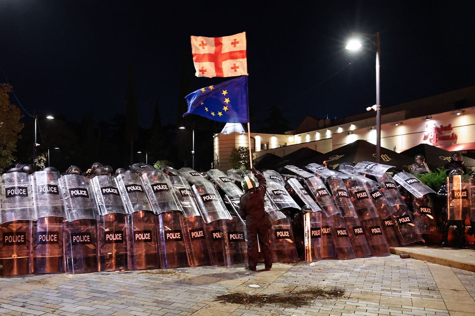 Amid controversial elections, Georgian protestors attempt to storm presidential palace