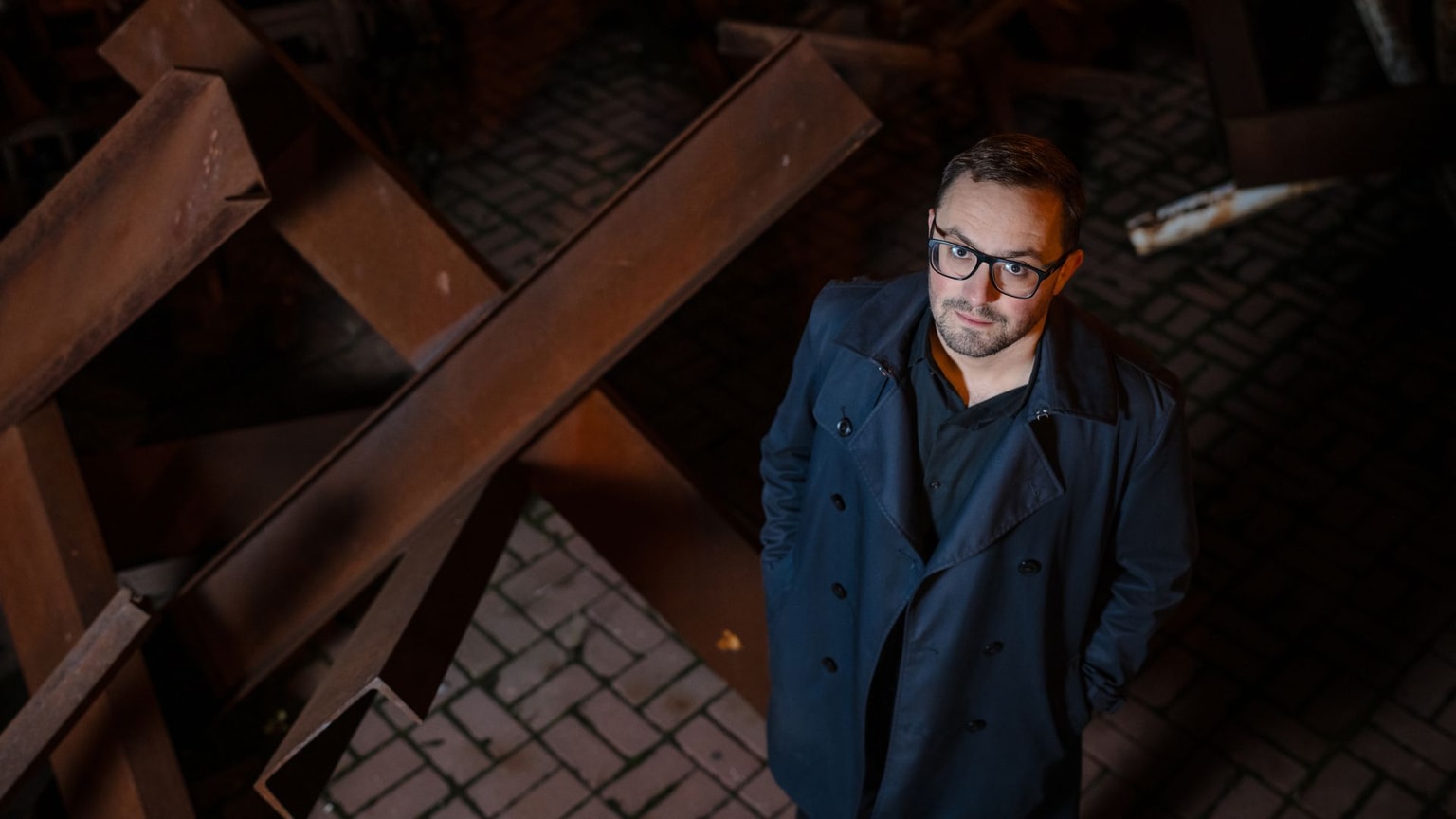 Ukrainian writer Myroslav Laiuk poses for a photo in Kyiv, Ukraine, on Nov. 5, 2025. 