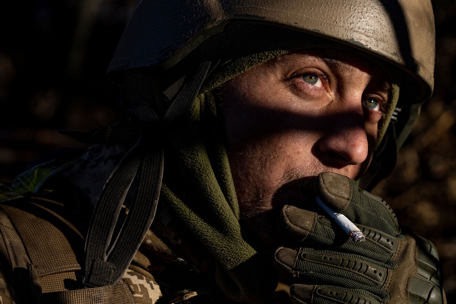 A Ukrainian serviceman at his position near the front line outside Bakhmut, Donetsk Oblast, Ukraine, on Jan. 11, 2023. 