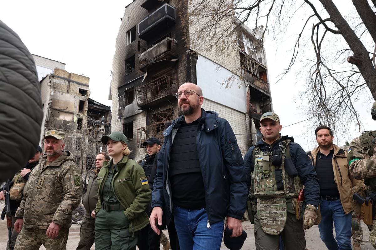 EU Council president visits Russian war crime scenes, says EU must do more for Ukraine