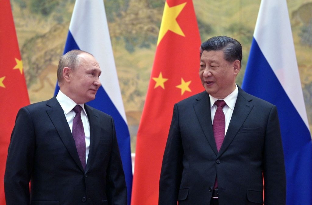 Russia’s President Vladimir Putin (L) and China’s President Xi Jinping in Beijing, China, on Feb. 4, 2022.