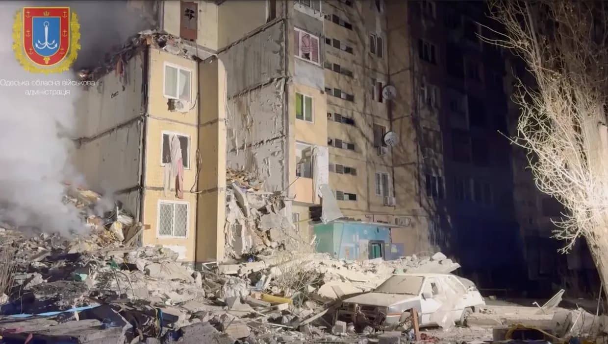 Rescue operations end in Odesa with 12 killed, including 5 children, after Russian drone attack