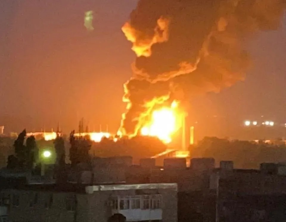 Satellite image shows significant destruction of oil depot in southern Russia following Ukrainian drone strike