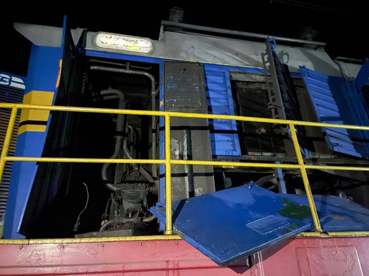 A train of Ukrzaliznytsia (Ukrainian Railways) hit in a Russian attack against Kharkiv Oblast.