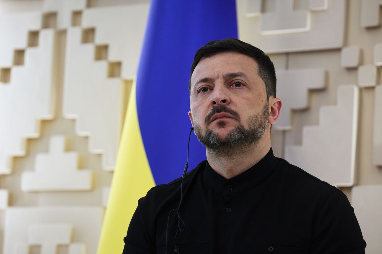 President Volodymyr Zelensky in Ankara, Turkey, on May 15, 2025.