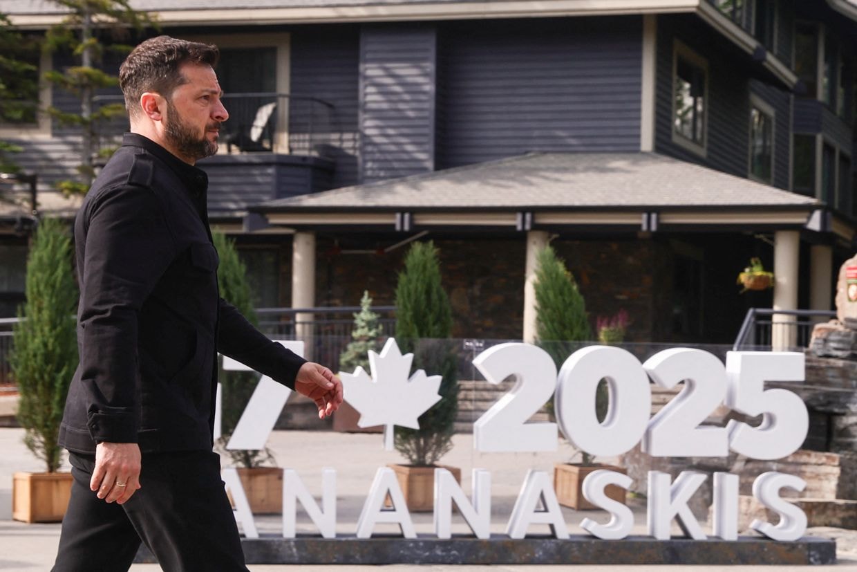 President Volodymyr Zelenskyy arrives at the G7 Summit in Alberta, Canada, on June 17, 2025.