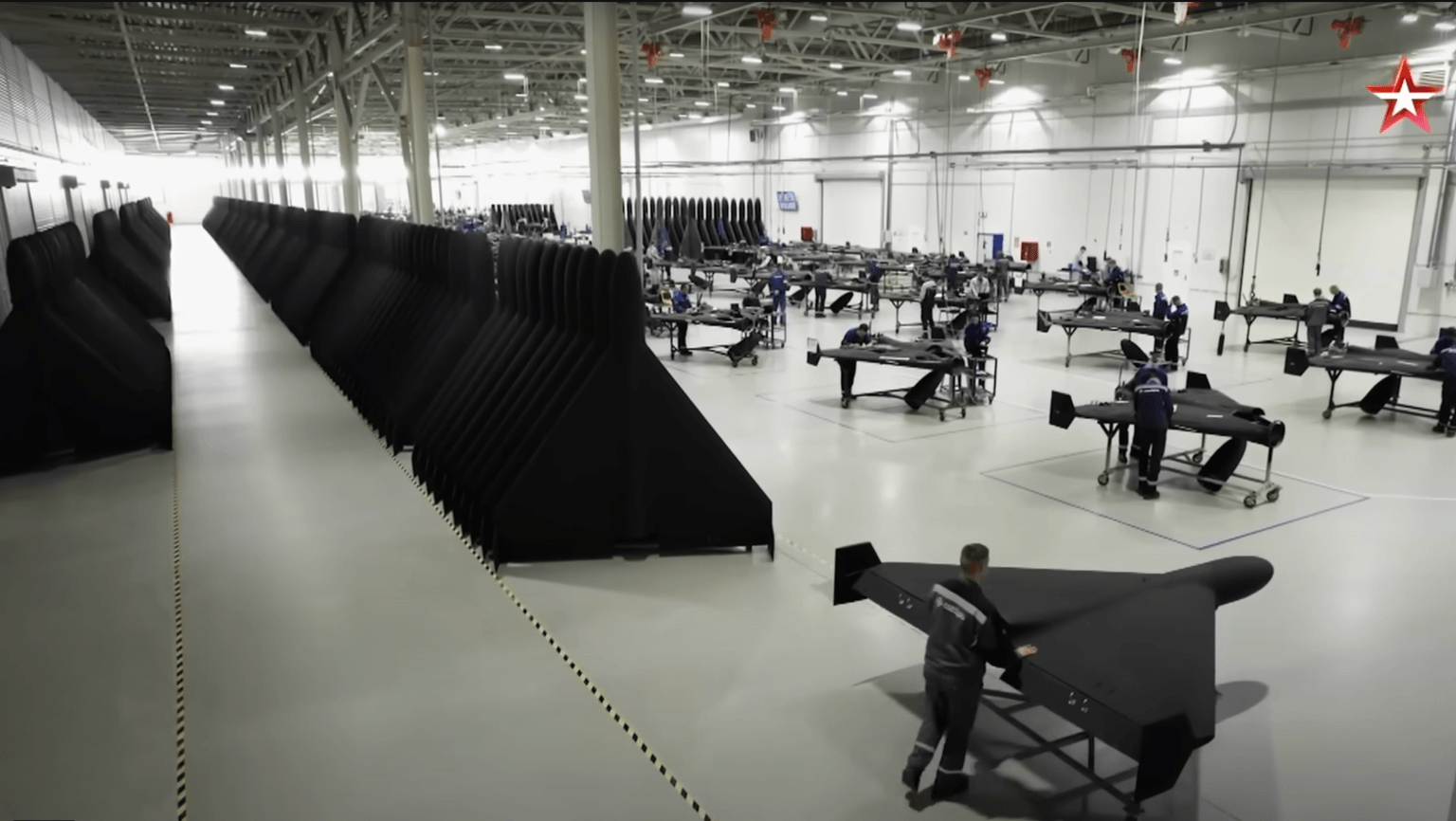 drone factory at the Alabuga industrial park near Kazan in an undated video.
