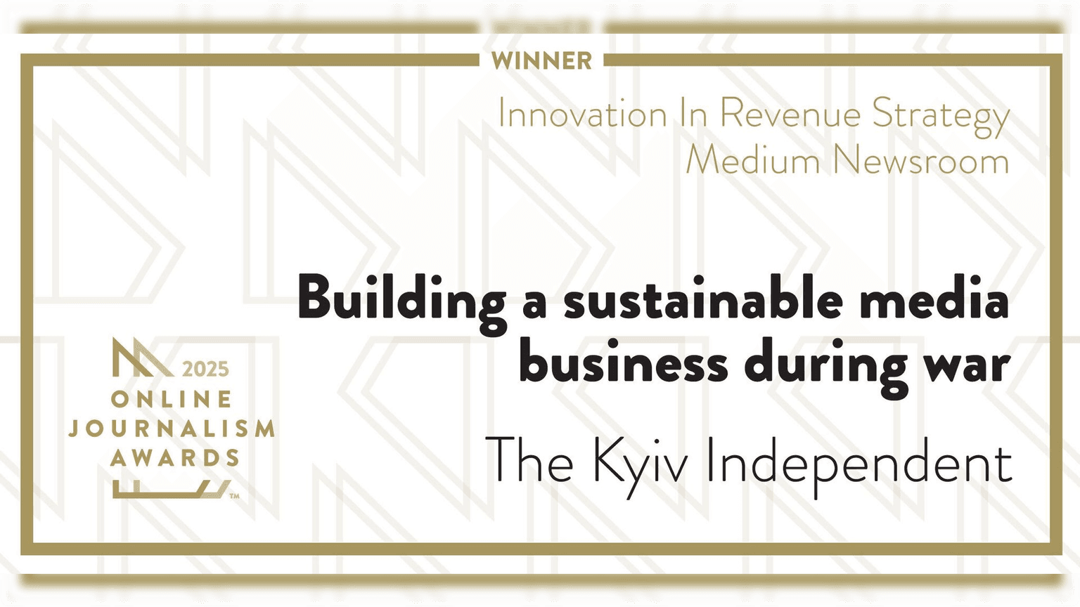 Kyiv Independent wins Online Journalism Award for Innovation in Revenue Strategy
