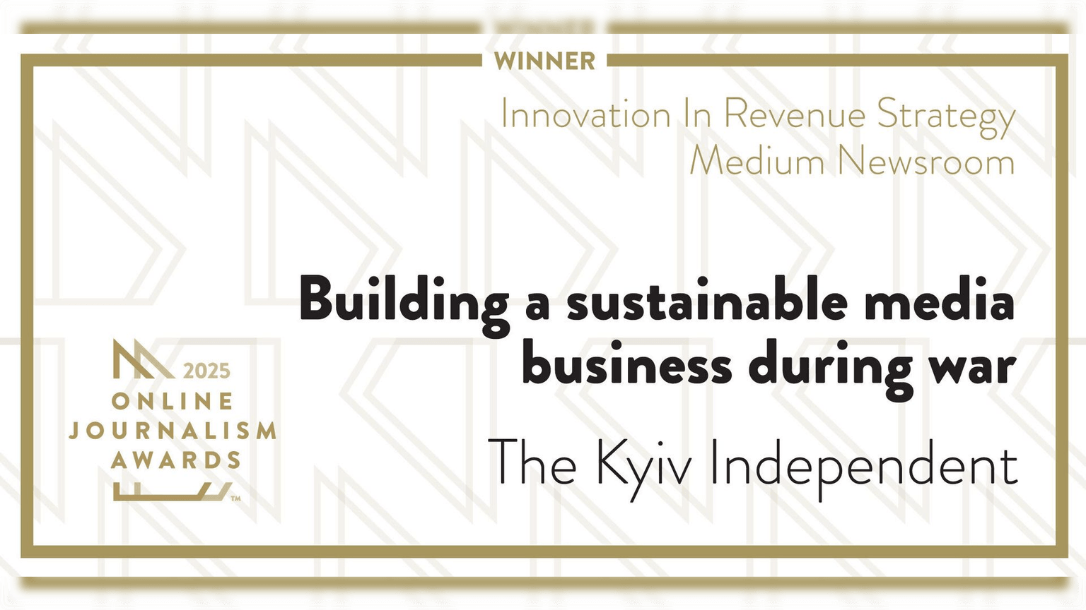 Kyiv Independent wins Online Journalism Award for Innovation in Revenue Strategy