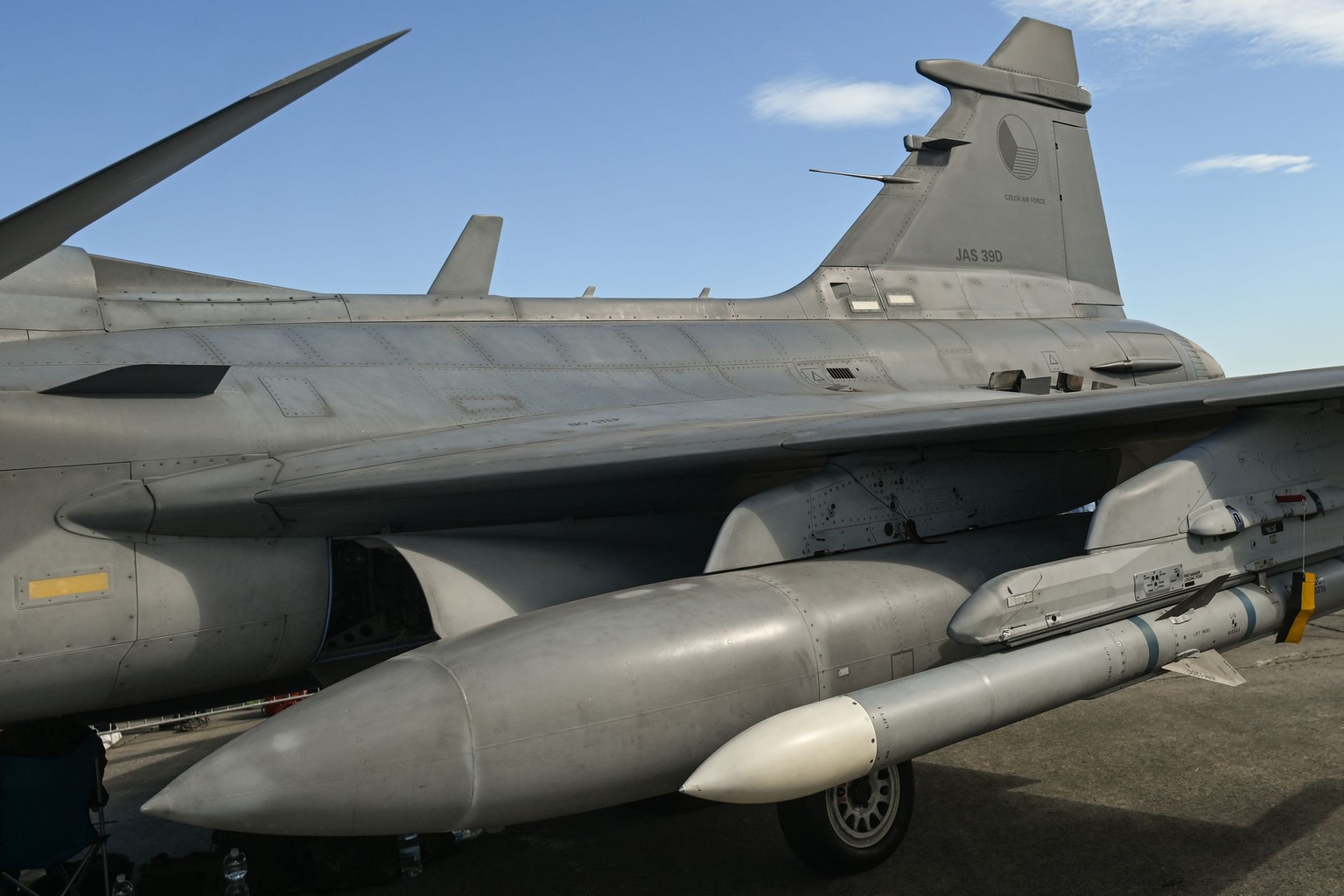 The armaments of a Czech Air Force Saab JAS-39D Gripen fighter jet are seen during day two of NATO Days in Ostrava and Czech Air Force Days in Mosnov, Czech Republic, on Sept. 21, 2025.