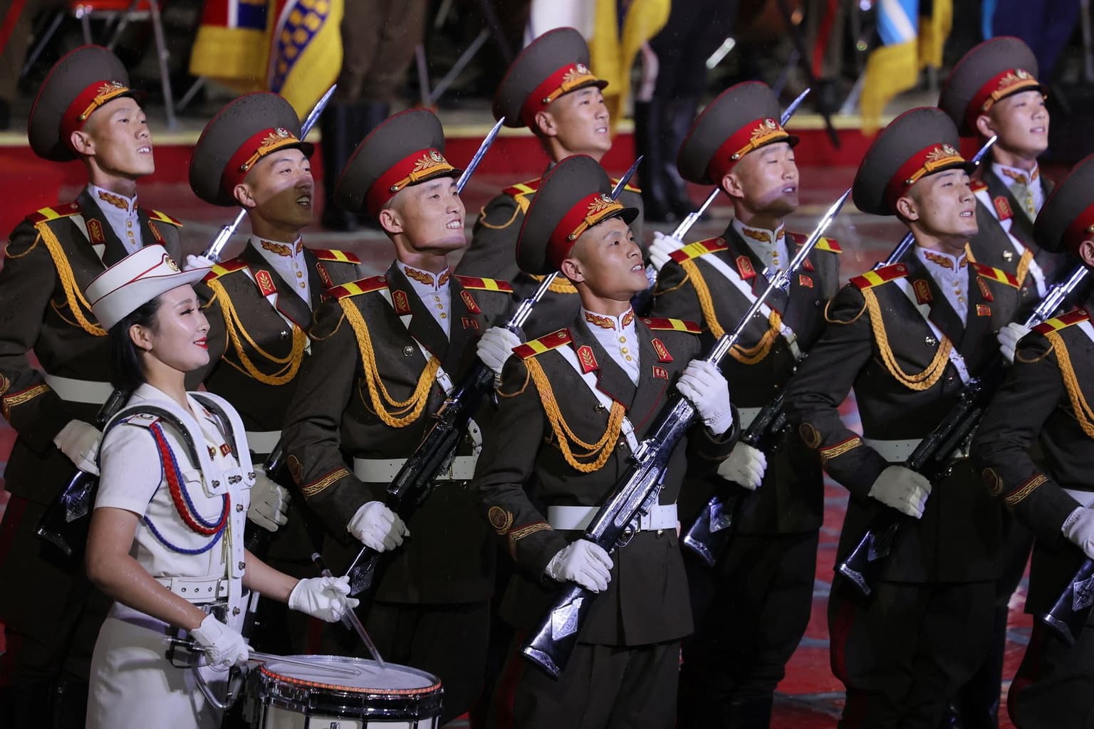 North Korea displays new ICBM during parade with Russia's Medvedev in attendance
