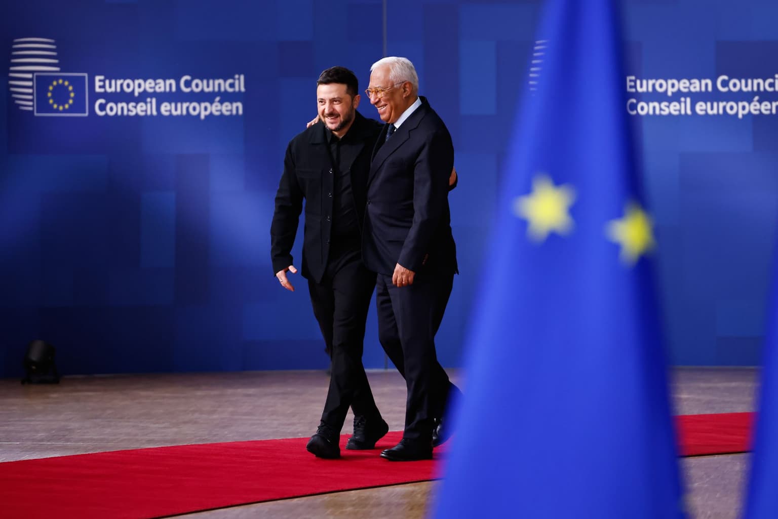 Zelensky arrives at EU summit as leaders set to discuss Ukraine aid, frozen Russian assets