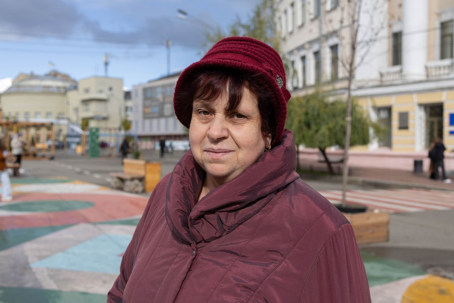 Polina Irzhanska, a pensioner, in Kyiv, Ukraine, on Oct. 14, 2025.