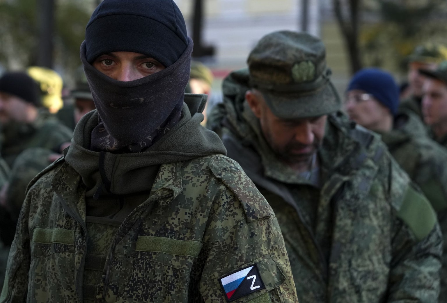 Russian citizens drafted during the partial mobilization for the Russia-Ukraine war in Moscow, Russia, on Oct. 10, 2022.