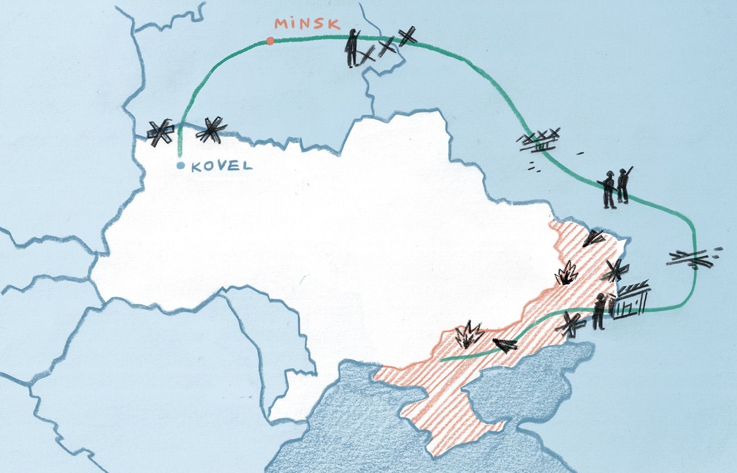 People often spend several days traveling by bus, train, and taxi before reaching the Volyn humanitarian corridor — the only functioning checkpoint between Ukraine and Belarus, used almost exclusively by those fleeing the occupied territories.