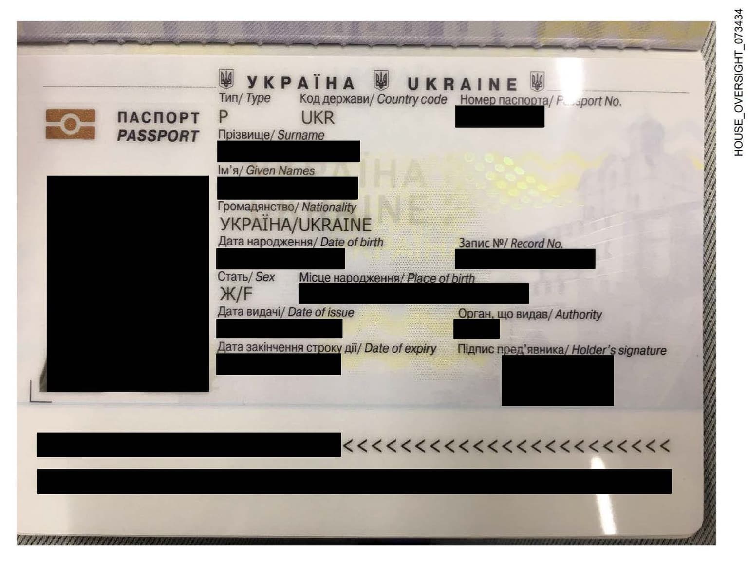 Ukrainian passport appears in newly released Epstein photos