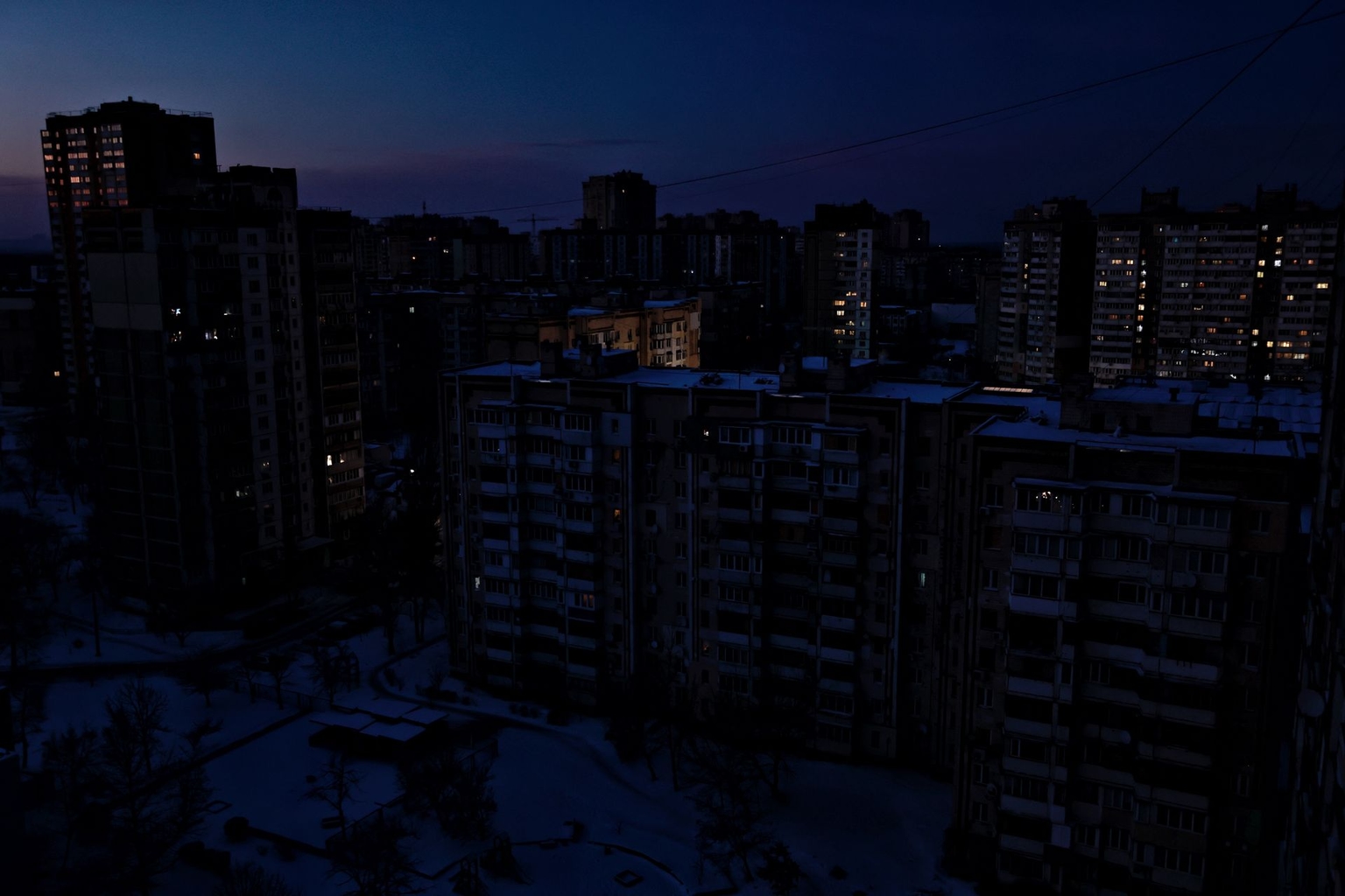 Kyiv faces a power outage after strikes damage energy infrastructure in the capital in Kyiv, Ukraine, on Jan. 10, 2026.
