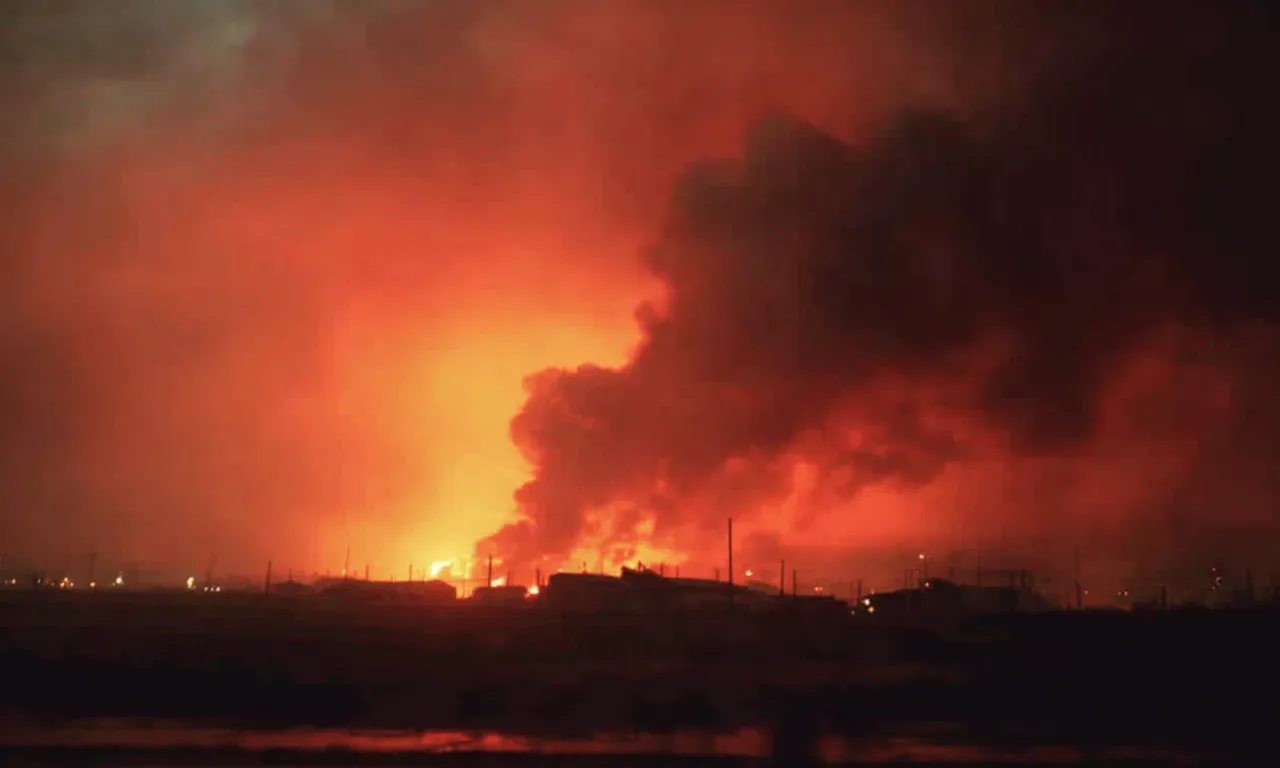 Naftogaz facilities under attack in Poltava Oblast, Ukraine on March 27, 2026.