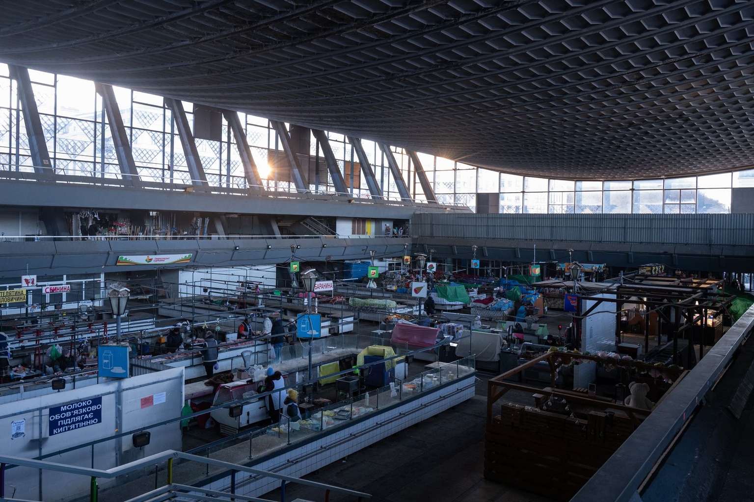 A view at the interior of Zhytniy Market in Kyiv, Ukraine, on Feb. 11, 2026.