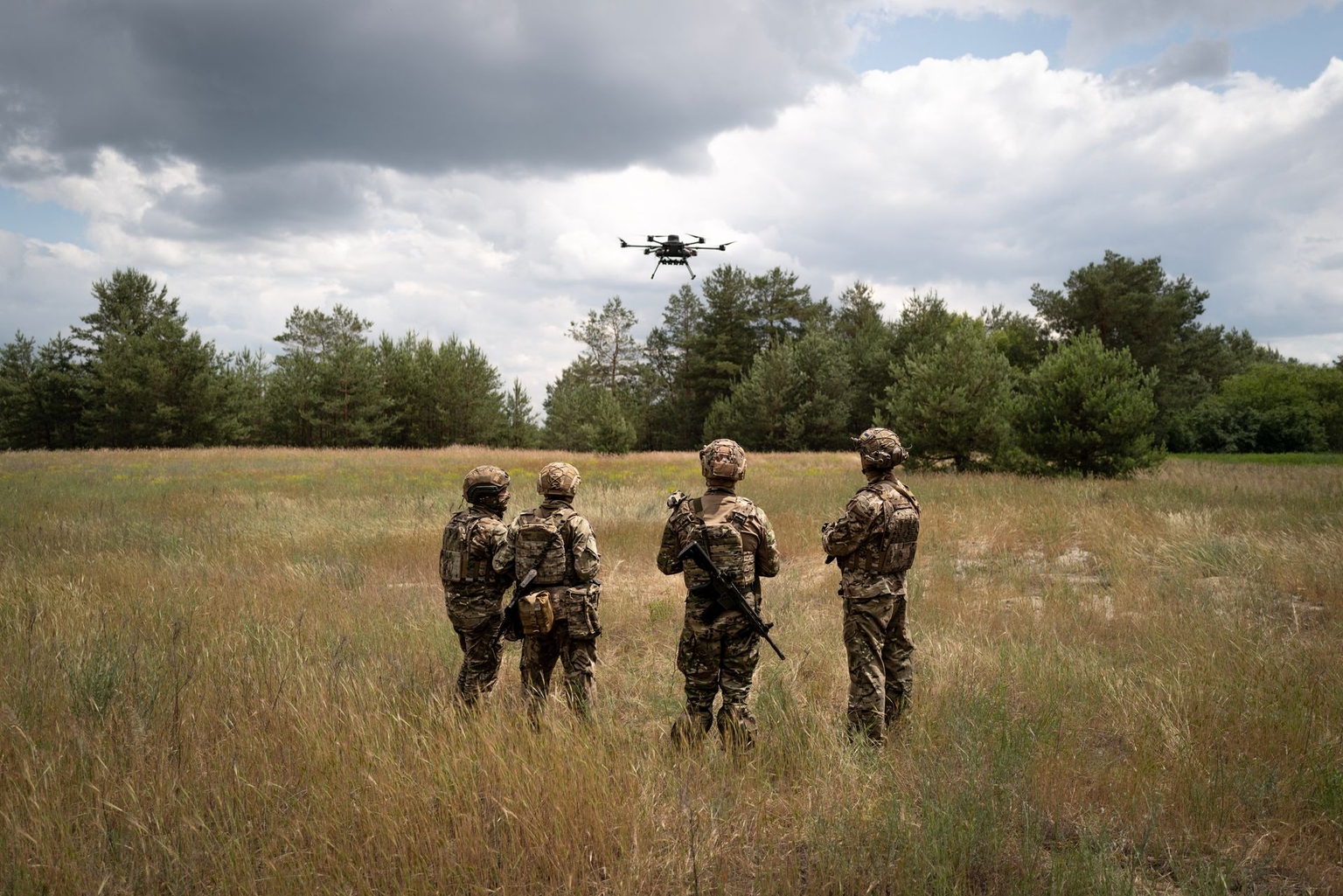 Ukrainian recruits of the Air Assault Forces complete basic military training at an undisclosed location, on March 27, 2026.