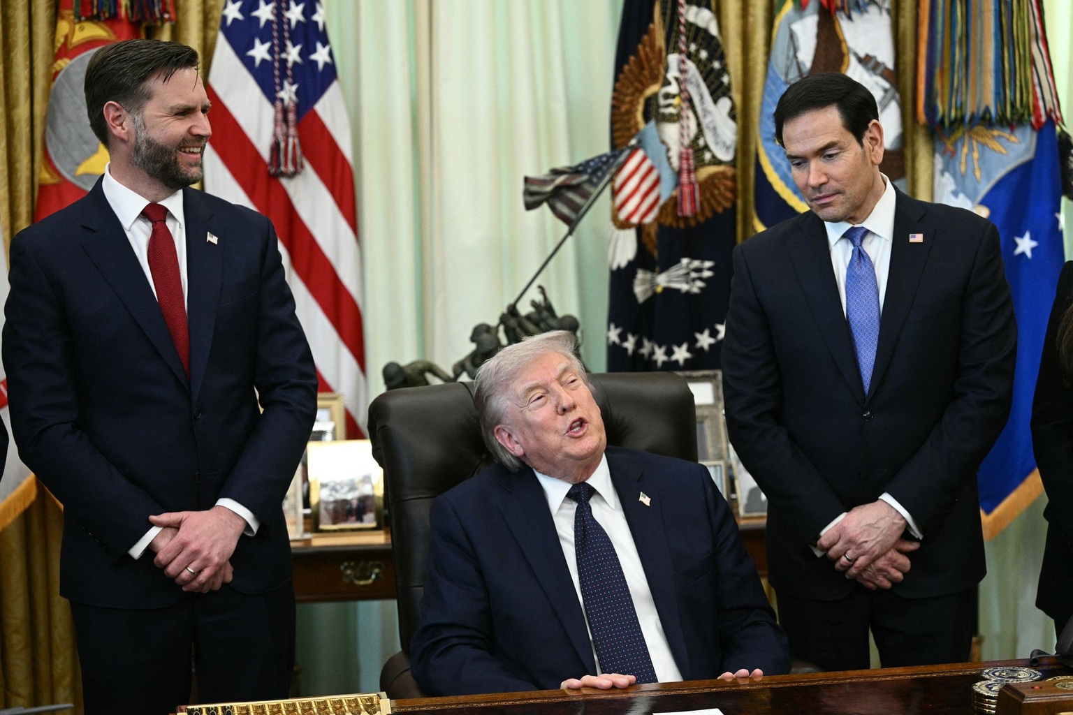 Vance, Rubio, Trump at the White House in Washington, D.C., U.S. on April 23, 2026.