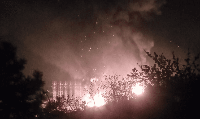 Ukrainian drones reportedly strike Russian oil storage tanks before flames from previous attacks extinguished