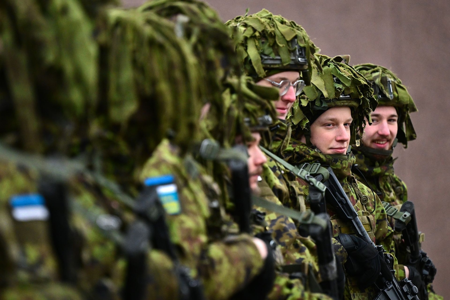 Estonian troops at Tapa camp in Tallinn, Estonia, on March 21, 2025.