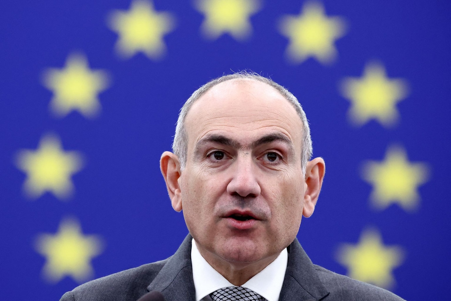 Prime Minister Nikol Pashinyan in Strasbourg, France, on March 11, 2026