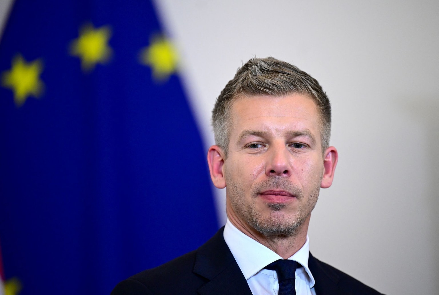 Hungarian opposition leader Péter Magyar during an interview in Vienna, Austria, on May 21, 2026.