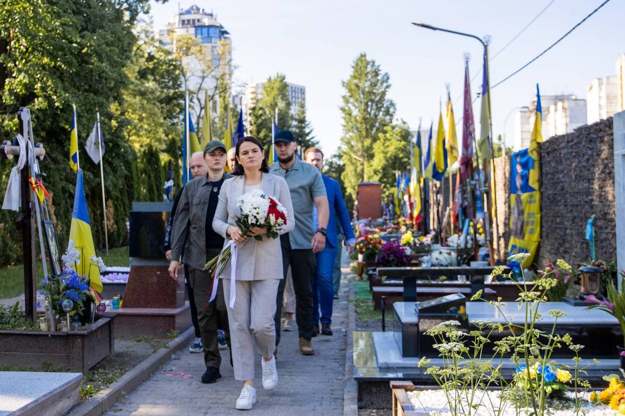 Belarus' exiled opposition leader Tsikhanouskaya arrives in Kyiv on first official visit