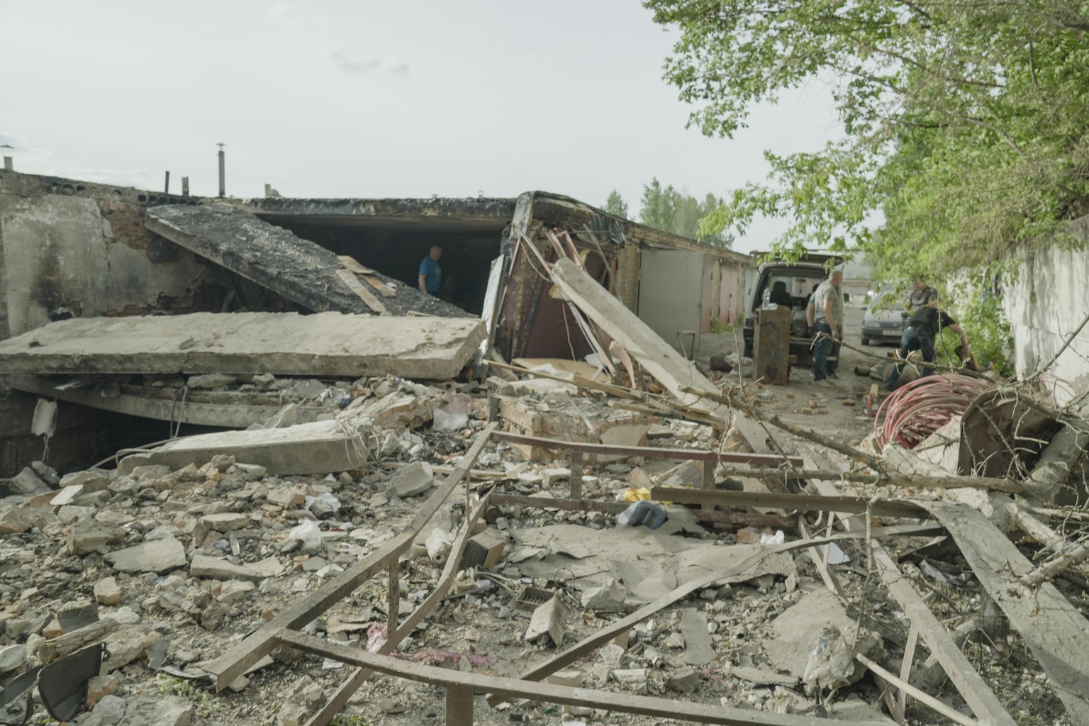 The impact site of an Oreshnik ballistic missile strike in Bila Tserkva, Kyiv Oblast, Ukraine, on May 25, 2026.