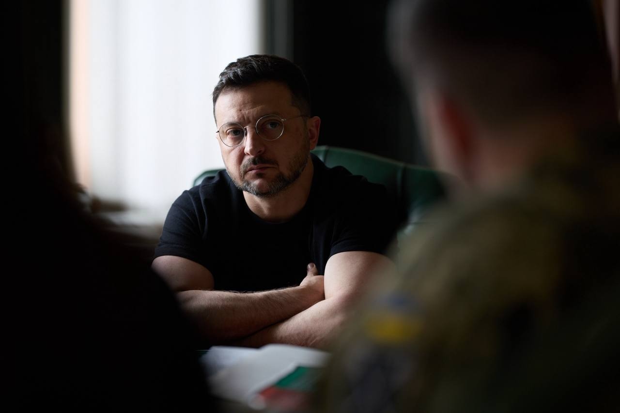 President Volodymyr Zelenskyy attends an official meeting on army reform in Kyiv, Ukraine on May 1, 2026.