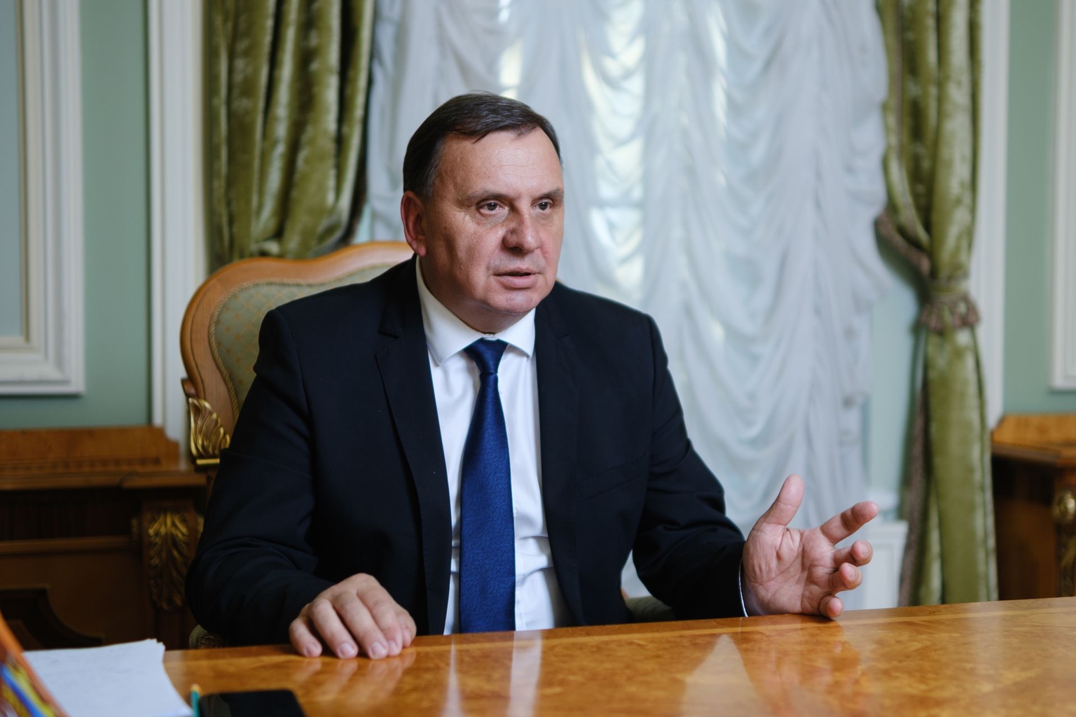 Chairman of the Supreme Court Stanislav Kravchenko in Kyiv, Ukraine, on Sept. 13, 2023.