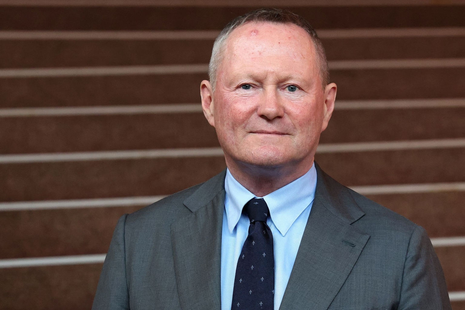 Michael O'Flaherty, Council of Europe Commissioner for Human Rights, poses in Strasbourg, France, on April 16, 2024.