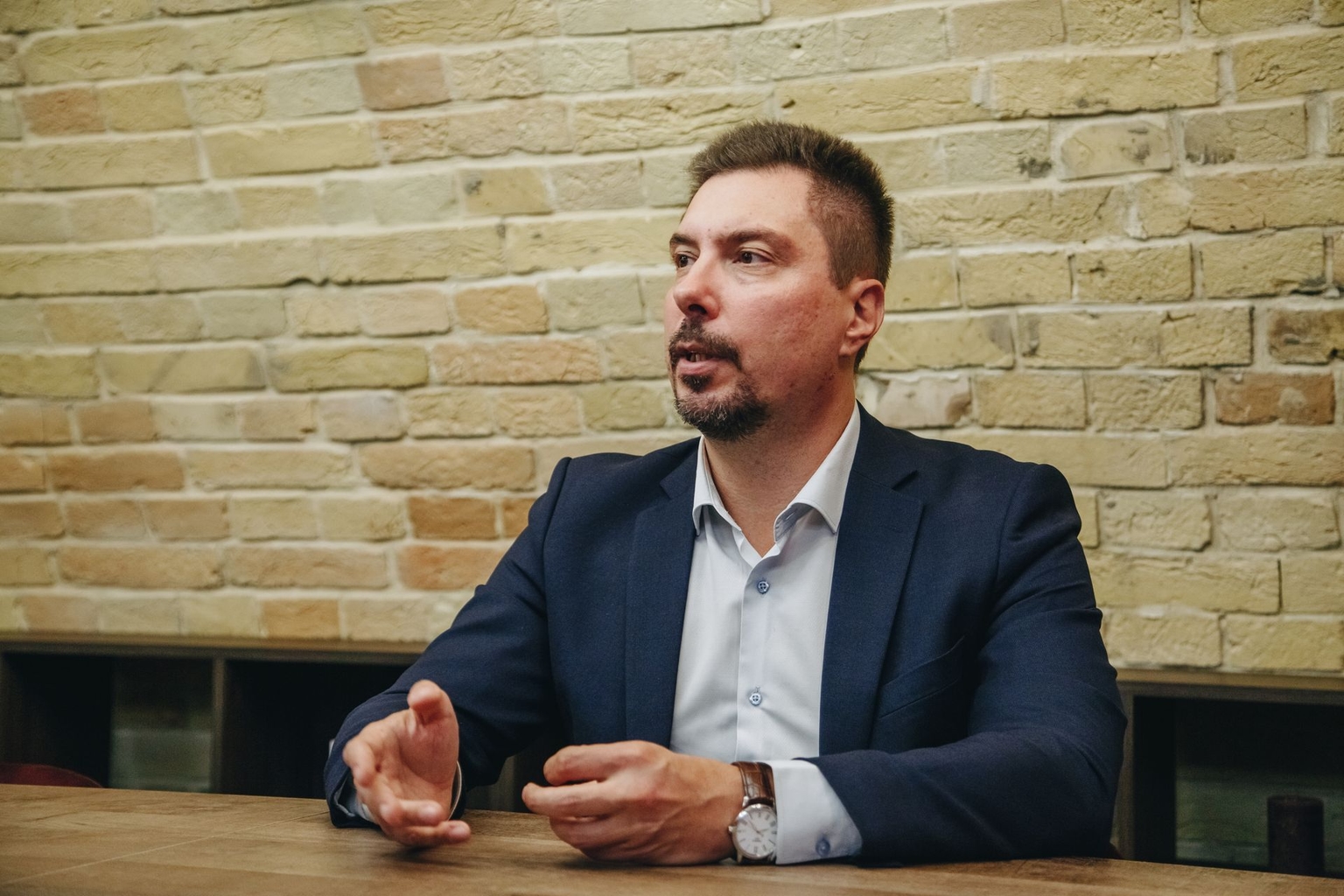 Former Supreme Court chairman Vsevolod Kniaziev in Kyiv, Ukraine, on Sept. 17, 2025.