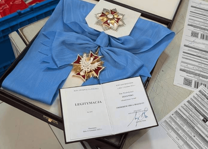 Zelensky mails revoked Polish medal back to Warsaw
