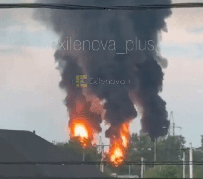 Oil depot reportedly set ablaze in Russia's Krasnodar Krai following Ukrainian strike