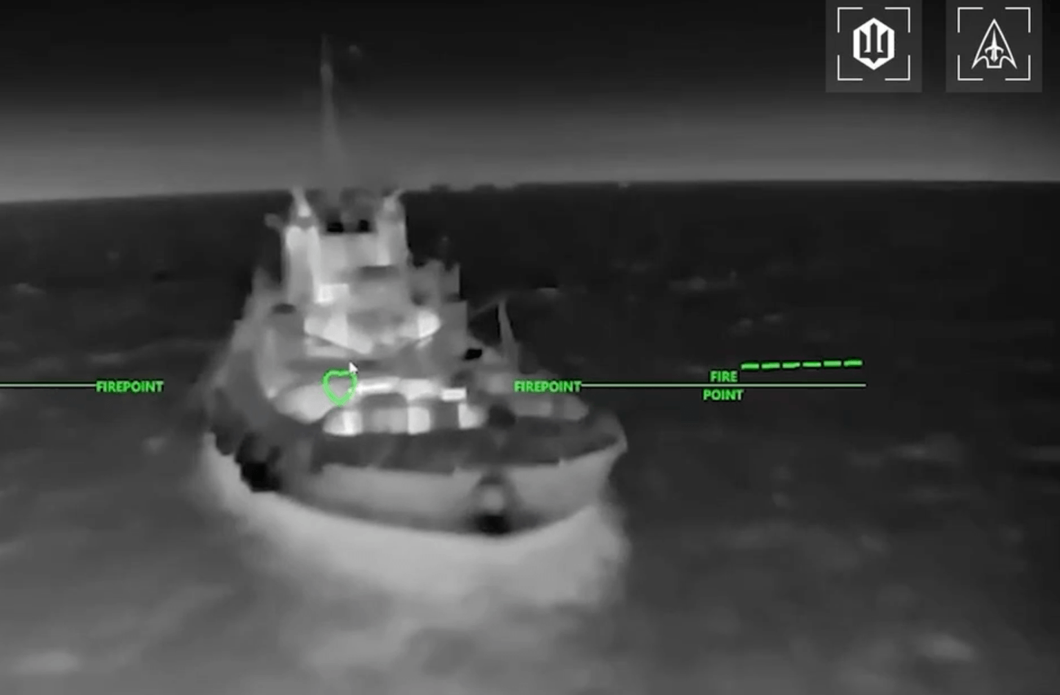 A Ukrainian drone targeting a Russian vessel in the Black Sea on July 15, 2026.