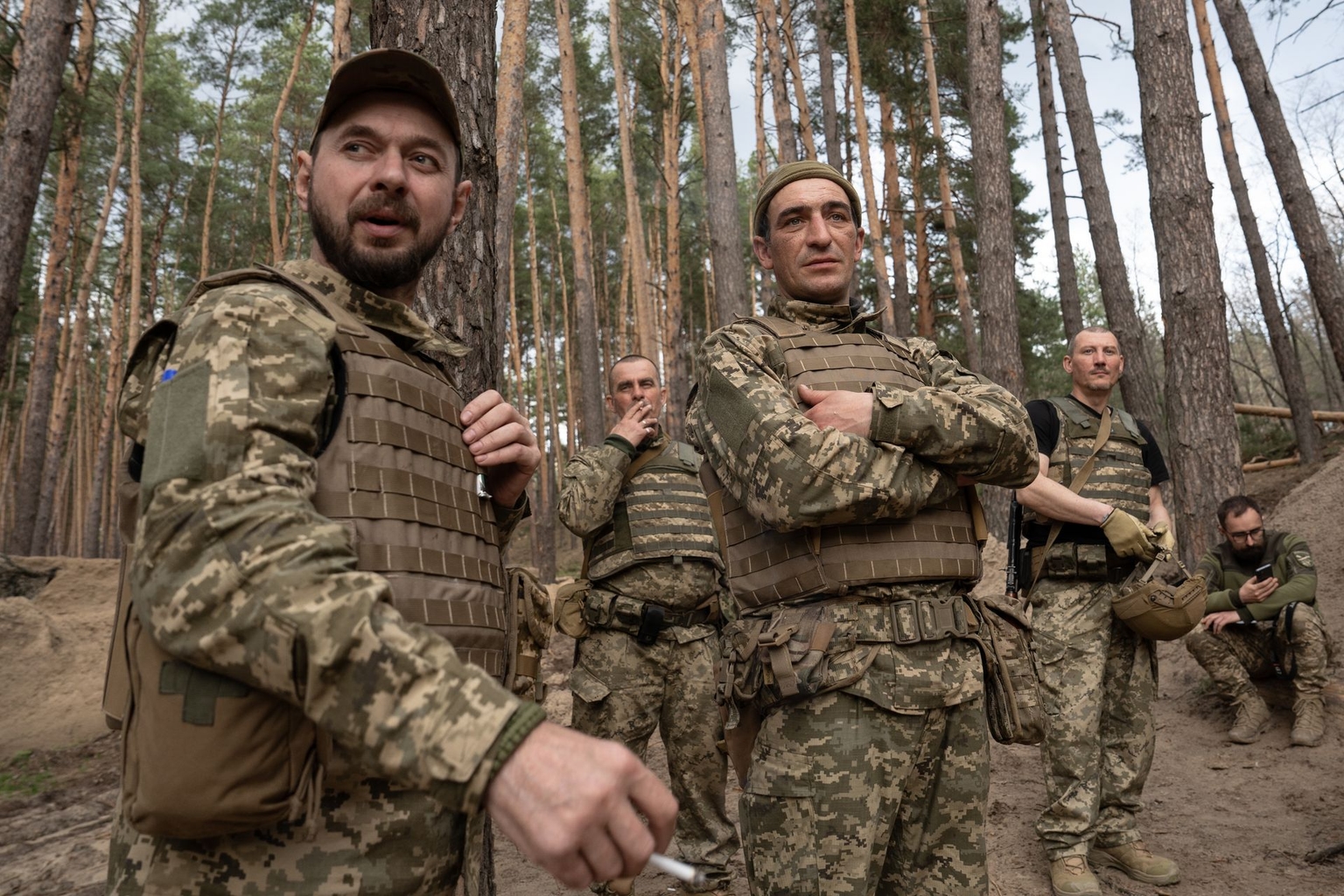 Recruits of Ukraine's 66th Mechanized Brigade during a two-week adaptation period in Kharkiv Oblast, Ukraine, on April 2, 2026.
