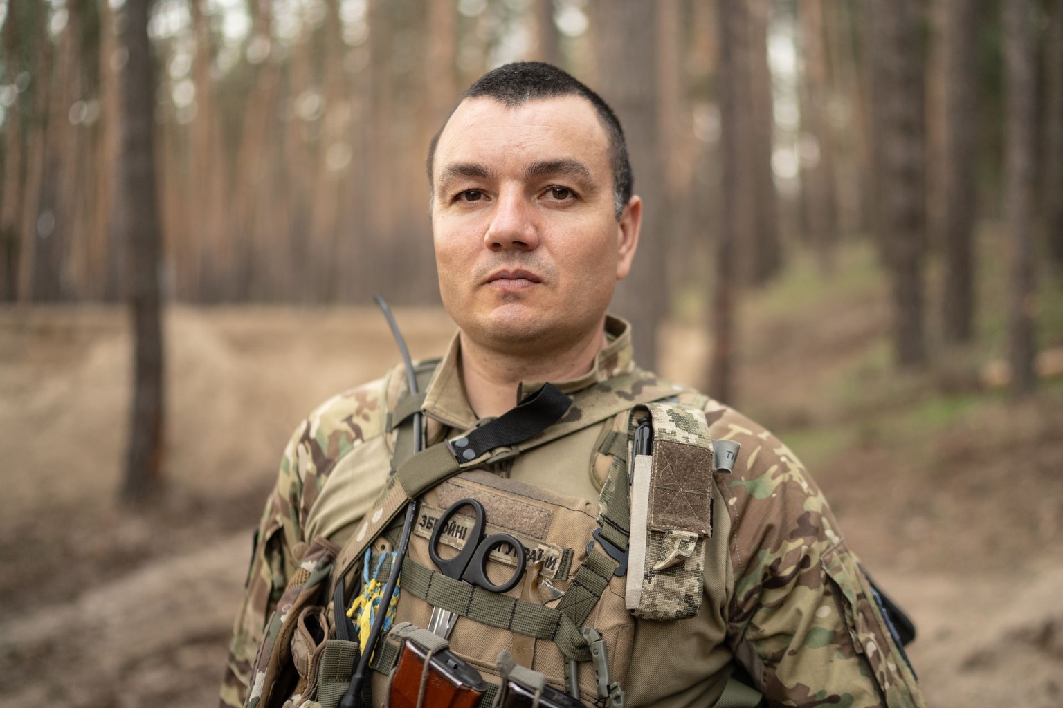 Ihor, 38, a senior sergeant with Ukraine's 66th Mechanized Brigade, in Kharkiv Oblast, Ukraine, on April 2, 2026.
