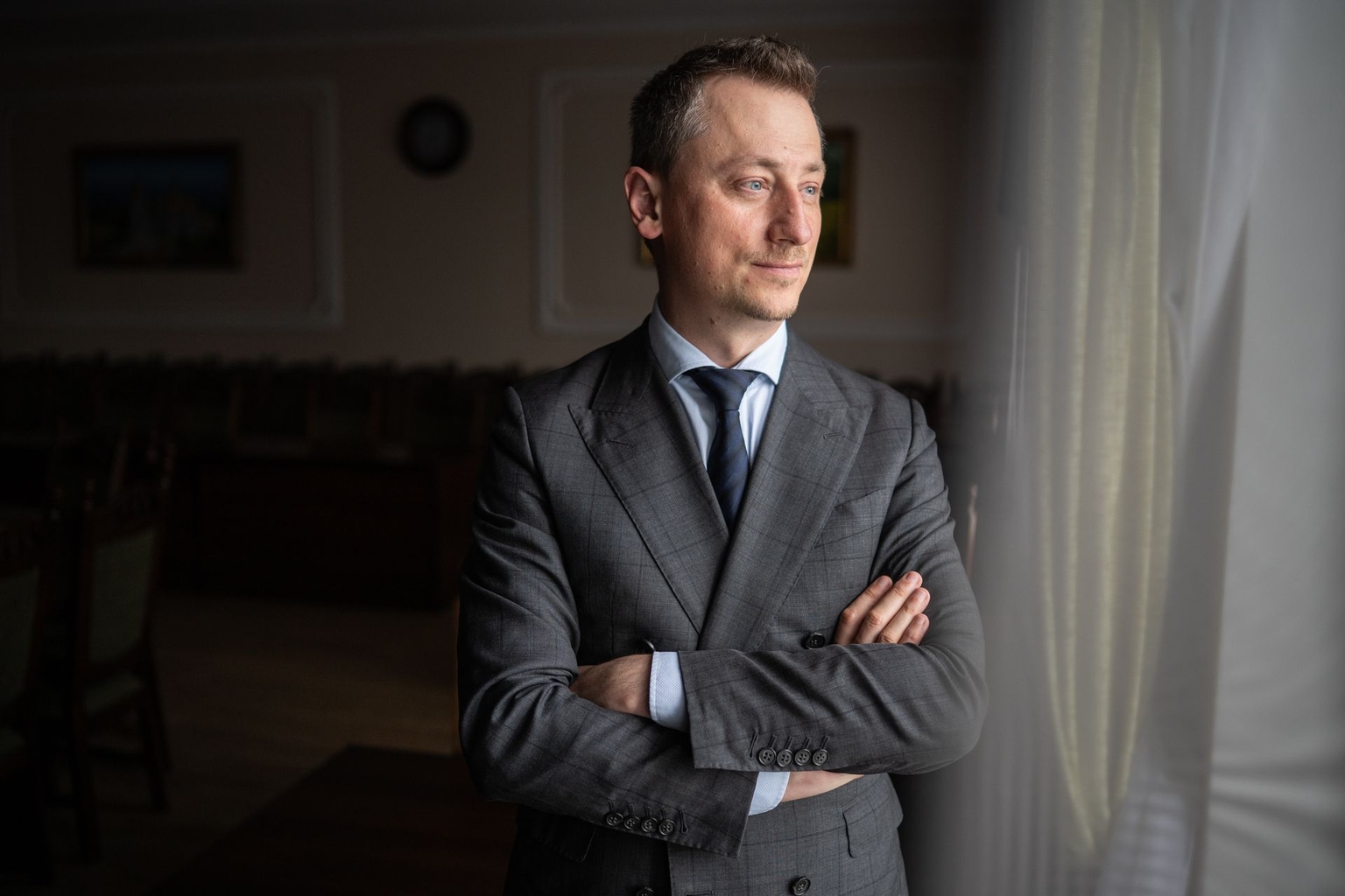 Economy Minister Oleksiy Sobolev poses for a photograph in Kyiv, Ukraine, on July 3, 2026.