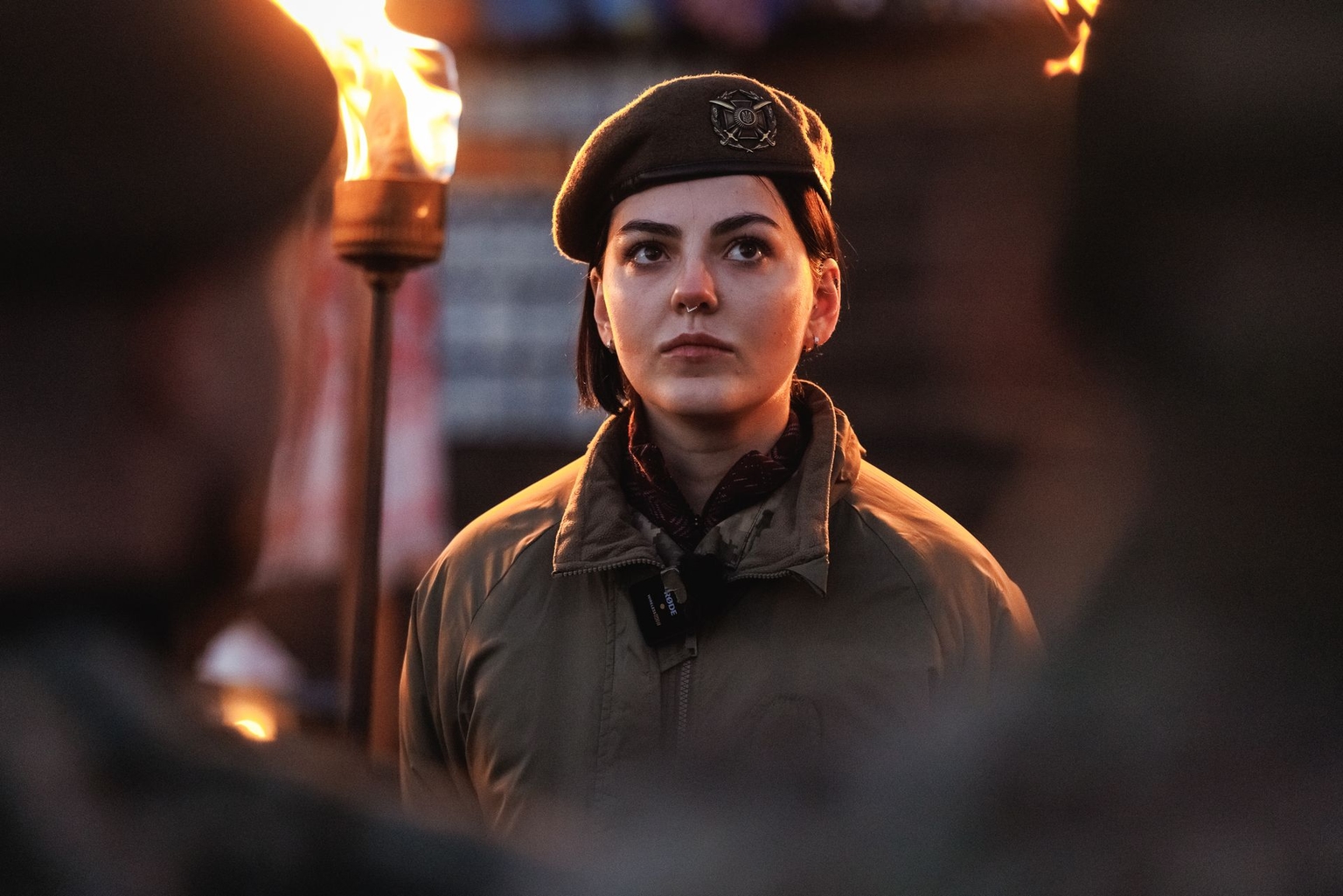 Volunteer, paramedic, and Koziatynskyi’s former commander, Alina Mykhailova, in Kyiv, Ukraine, on March 7, 2026.