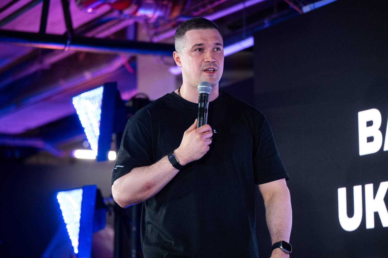Former Defense Minister Mykhailo Fedorov gives a briefing after his dismissal by President Volodymyr Zelensky in Kyiv, Ukraine, on July 16, 2026.
