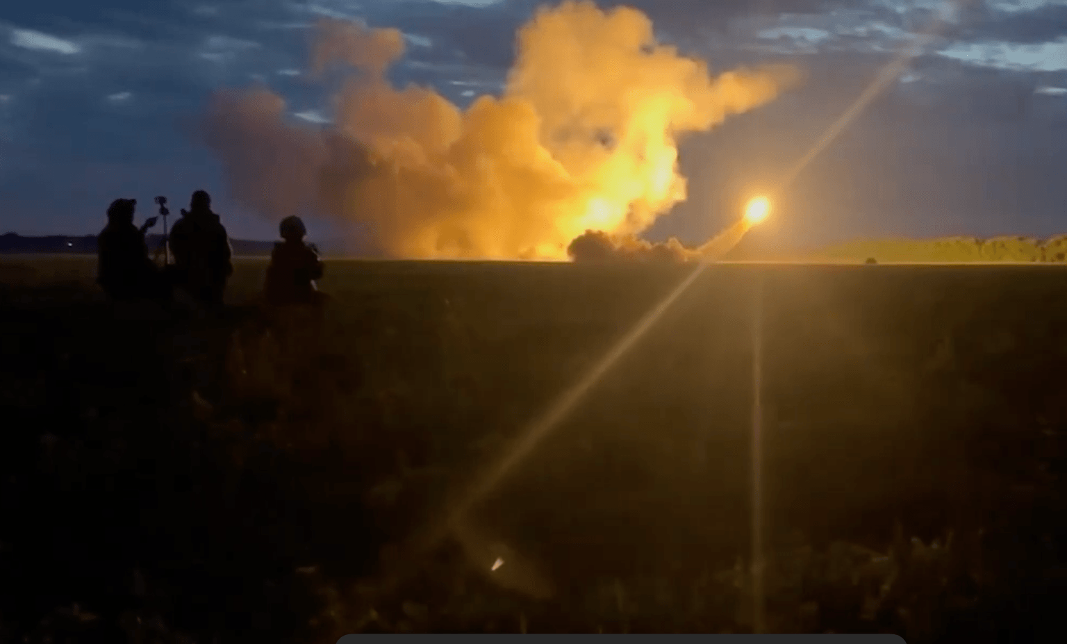 A Ukrainian Flamingo cruise missile is purportedly launched at a military factory in Kirov, Russia, in the early morning of July 24, 2026.