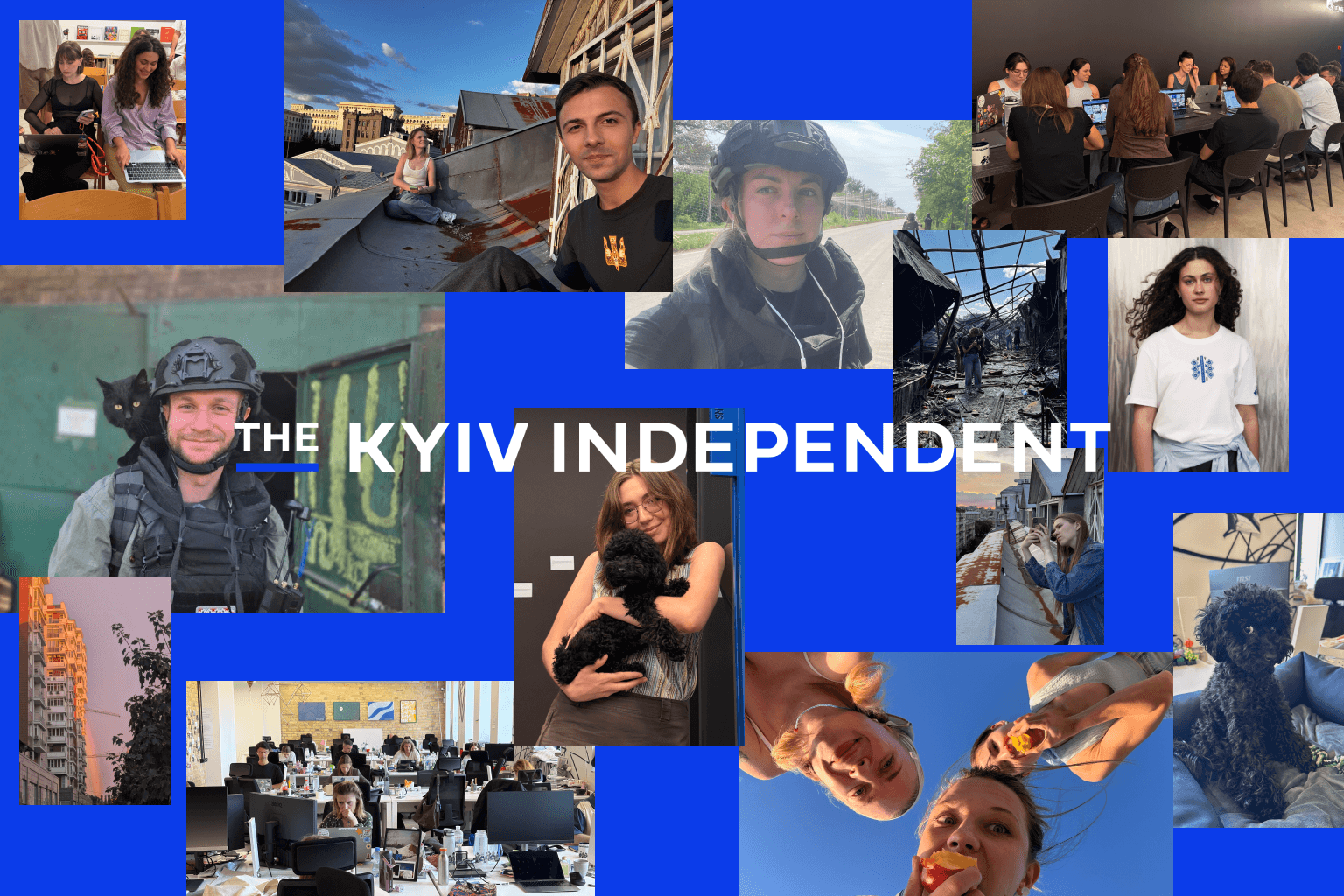 Collage of photographs from the Kyiv Independent team's camera roll