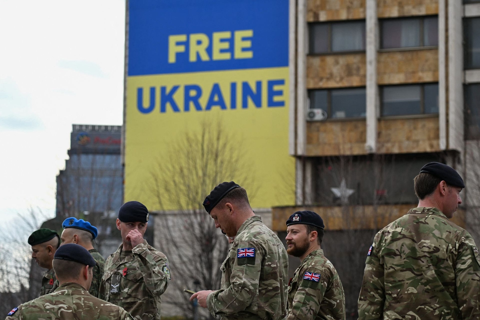 British soldiers serving in the NATO-led Kosovo Force in Pristina, Kosovo, on Nov. 9, 2025.