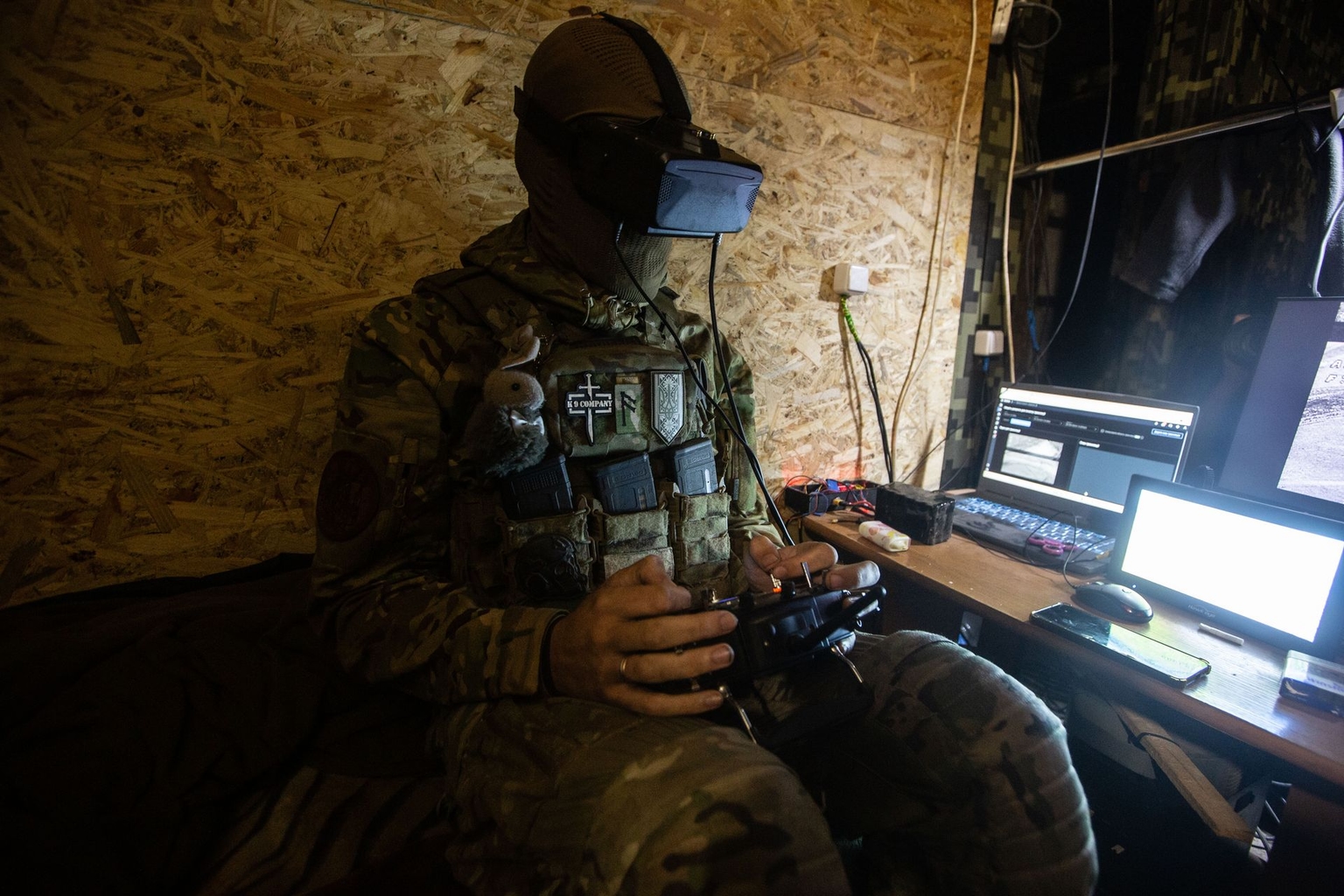 An FPV drone propeller is seen in a basement in Druzhkivka, Ukraine, on July 22, 2026.